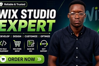 develop, design wix velo, wix store, blog on wix studio website as wix expert