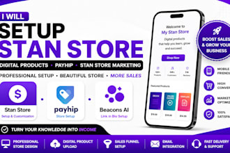 setup stan store digital products payhip stan store marketing