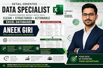 do all type of detail oriented works and an excel specialist