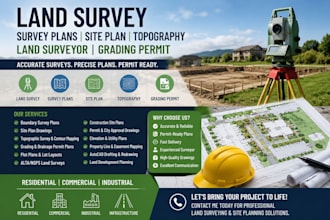 land survey draw survey plans site plan topography land surveyor grading permit