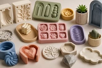 create 3d plastic mold design, silicon, injection mold slipcasting 3d cad model