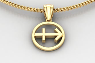 design 3d neckchain, necklace, pendant and realistic jewelry render