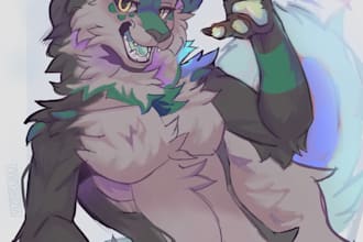 do furry art commission, furry badge, fursona oc, character ref sheet, fursuit