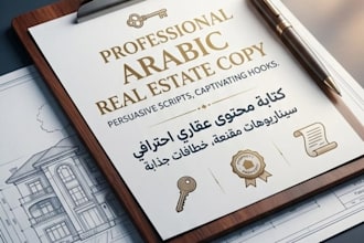 write catchy arabic real estate scripts and hooks