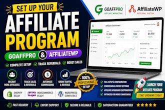 set up your goaffpro affiliate program, affiliatewp referral program