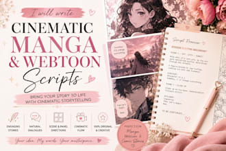 write cinematic superhero manga and webtoon scripts for your comic story