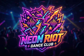 design a vibrant and energetic dance club logo for your brand