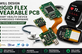design rigid flex wearable pcb, smart health device and embedded firmware