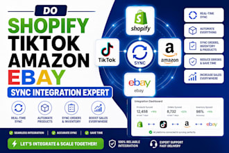do shopify tiktok amazon ebay sync integration expert