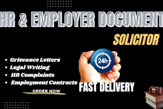 draft employment dispute letters for employees, employers and provide legal advi