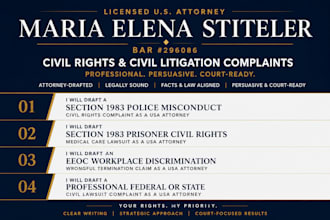 draft eeoc discrimination and wrongful termination lawsuit complaint US attorney