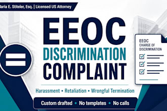 draft eeoc workplace discrimination wrongful termination claim as a USA attorney