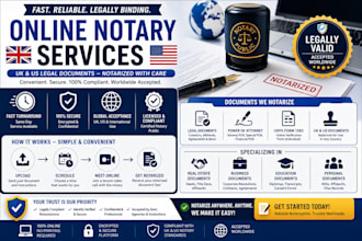 notarize UK US legal documents, online notary public, usps form 1583 and poa