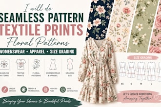 do seamless pattern, textile prints, floral patterns womenswear, apparel grading