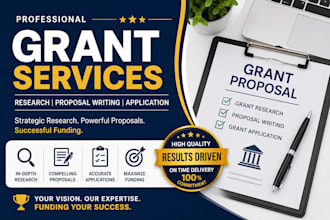 do your grant writing, grant research, grant proposal, rfp, rfq, rfi