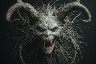 create cinematic dark fantasy horror character illustration