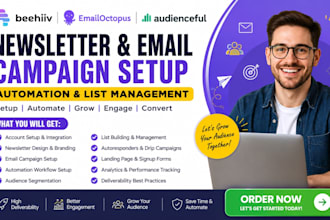 beehiiv emailoctopus audienceful newsletter email campaign setup autmation list