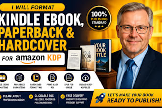 format kindle ebook, paperback and hardcover for amazon KDP
