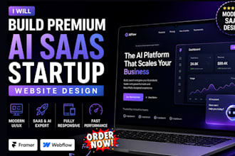design modern ai saas website in framer or webflow, ai website