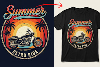 create custom beach and summer t shirt design