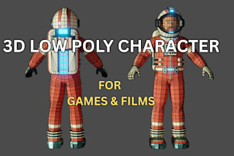design stylized low poly 3d character rigging for games and animation