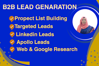provide b2b lead generation for any industry with GEO targeted prospect lists