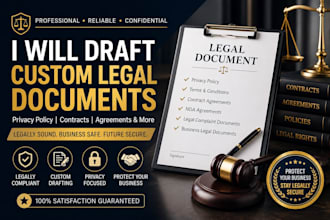 draft custom legal complaint documents, privacy policy, contracts and agreements