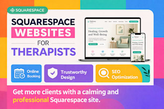 build a calming squarespace website for therapists and counselor, online booking