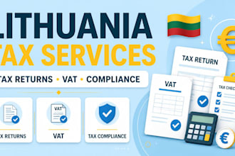 handle lithuania tax return, vat, tax reporting, accounting and bookkeeping