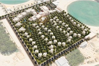 design luxury resort masterplan villa landscape planning aerial site plan layout