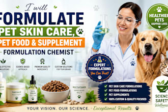 formulate pet skin care ,pet food and supplement formulation chemist
