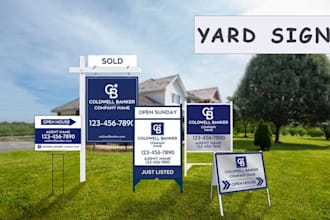 design yard sign, lawn sign, bandit sign, sign board and signage design