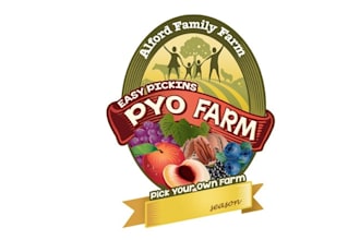 make family farm pick logo with own berries and fruit
