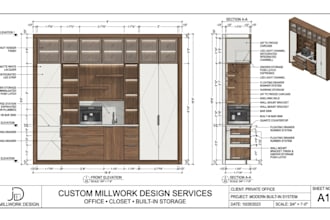 millwork shop drawings for cabinets, cad millwork and custom woodwork