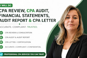 do CPA review and CPA audit financial statement, audit report and CPA letter