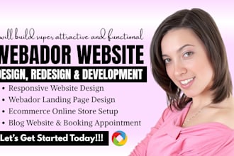 design webador website, webador website design, landing page, webador redesign