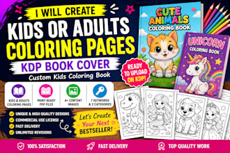 create kids or adults coloring pages a kd book cover custom kids coloring book