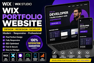 design wix portfolio website, wix studio website and wix redesign
