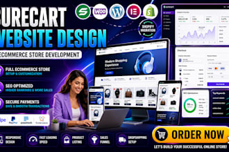 design surecart ecommerce website, woocommerce store online shop product listing