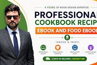 design professional cookbook recipe ebook and food ebook