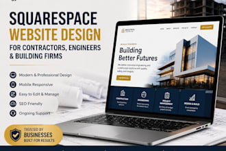 design squarespace contractor website engineering company website