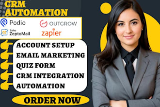 automate real estate outgrow quiz form zeptomail marketing podio crm integration
