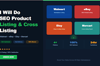 do SEO product listing and cross listing on walmart ebay etsy mercari