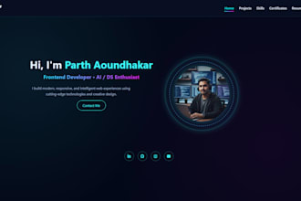 create a modern responsive portfolio website