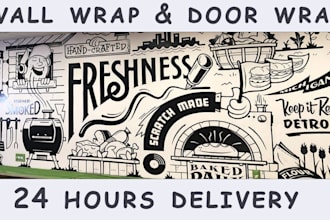 design a wall, window, and door wrap design
