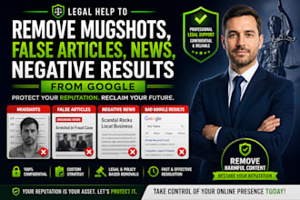 legal help to remove mugshots false articles news, negative results from google