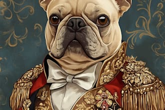 awesome custom pet portrait, dog portrait, cat portrait