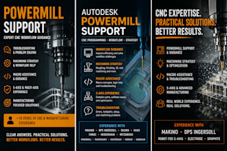 provide autodesk powermill support, macros, and cnc guidance