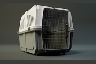 do 3d design and rendering for pet cages and smart feeding accessories