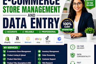 do ecommerce store management, product listing and data entry